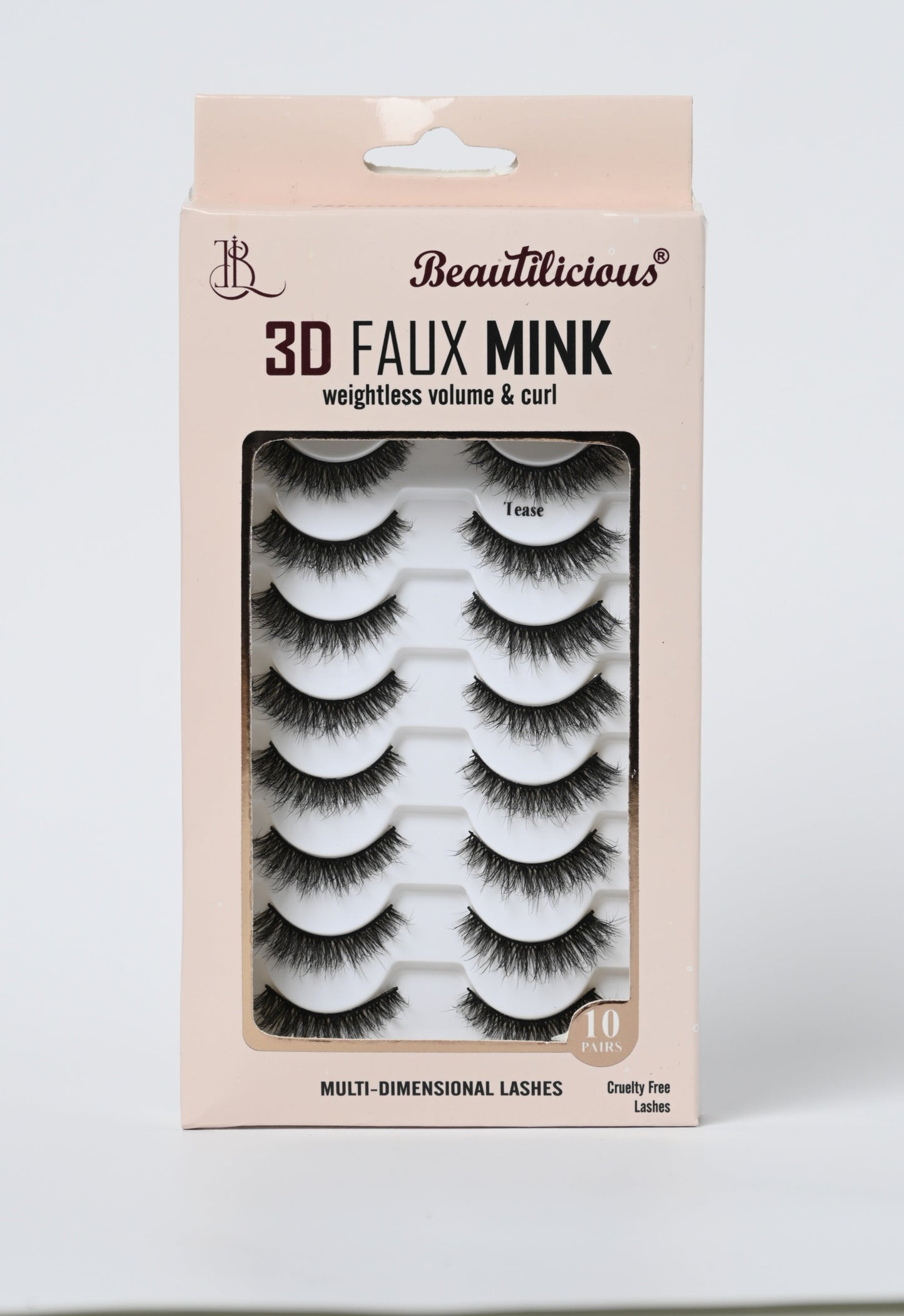 3D FAUX MINK LASHES: TEASE (10 PAIRS)