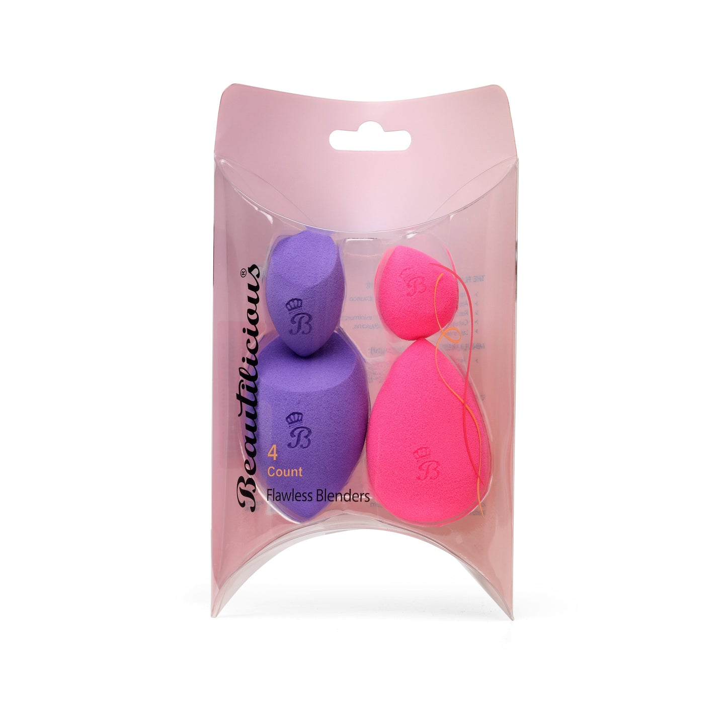 Combo set of pink teardrop beauty blender and purple bake cut makeup sponge