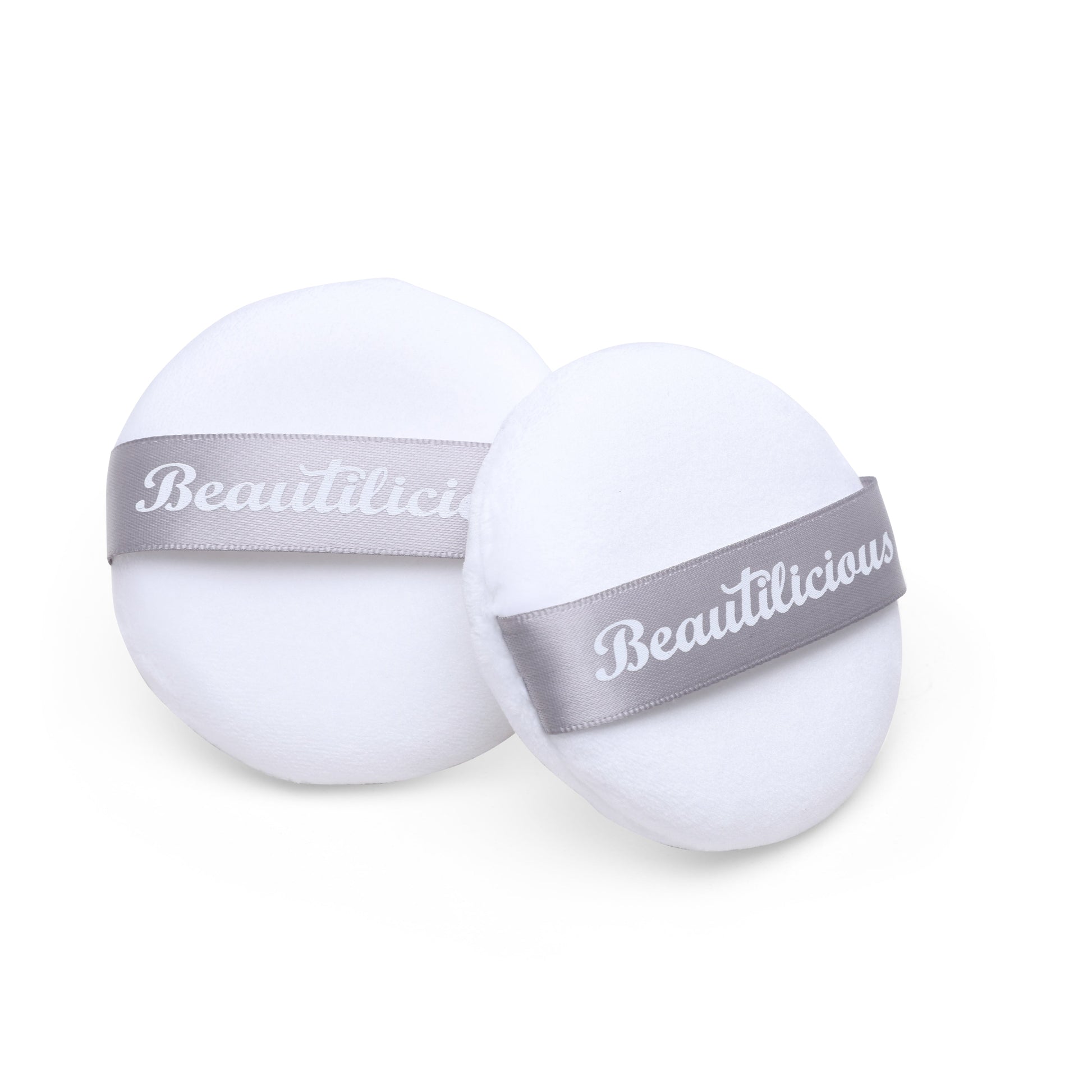 Beautilicious white luxury powder puff, large round shape