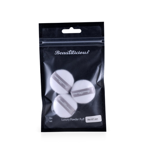 Mini Luxury Powder Puff Round White by Beautilicious,