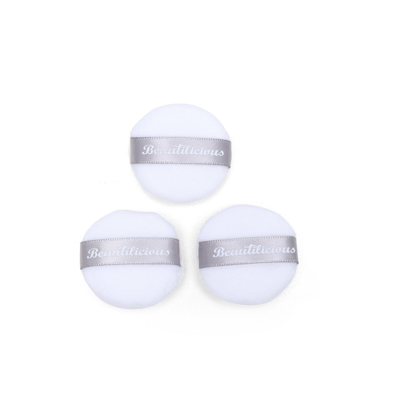 Mini round white makeup powder puff, Beautilicious