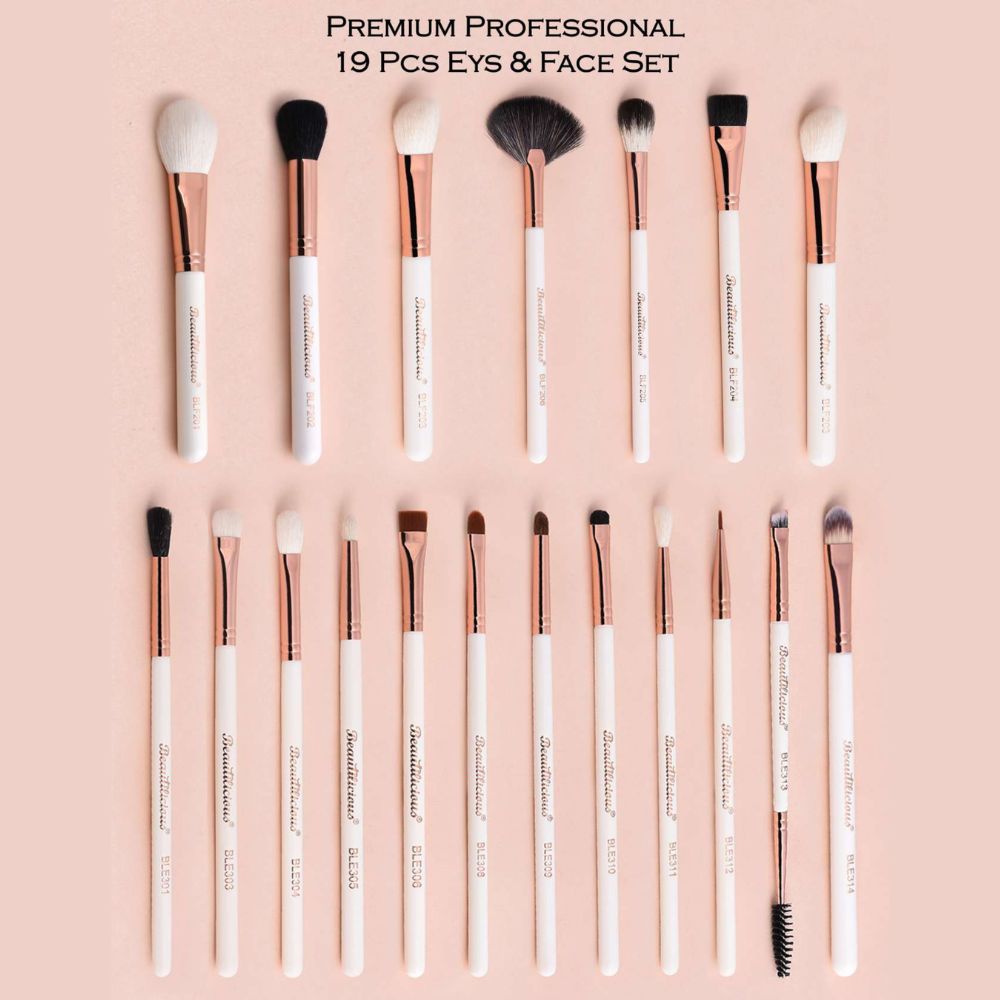 Brush Begin Beauty Essentials - 19 Pcs. Eye & Face Set