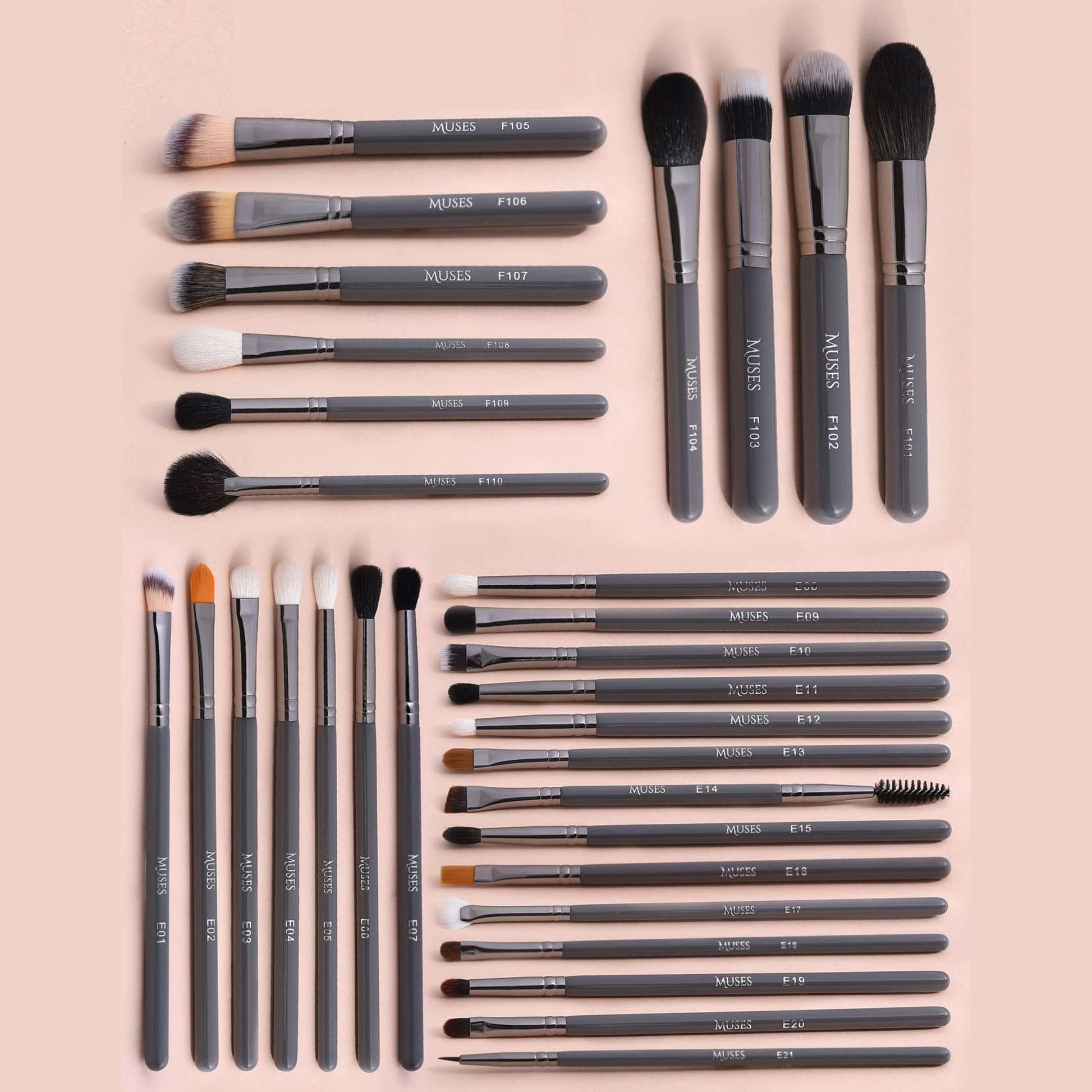 Beautilicious Muses Collection 31-piece brush kit with glittery white pouch